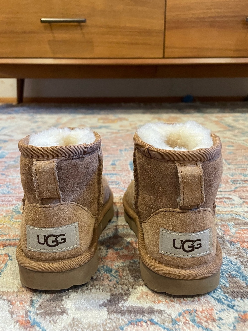 Size 8T UGG Kids Chestnut Suede Booties